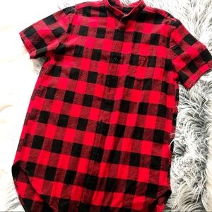 Ides of March Long Plaid Button Down